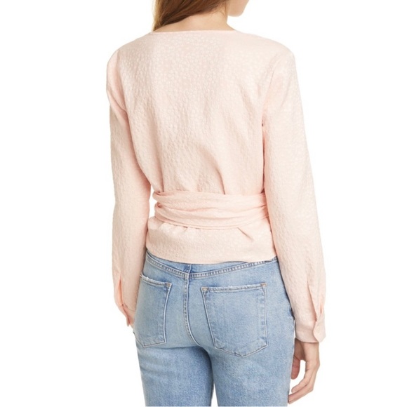 NEW SAMSØE SAMSØE PINK FLORAL JACQUARD WRAP TOP - Picture 7 of 9